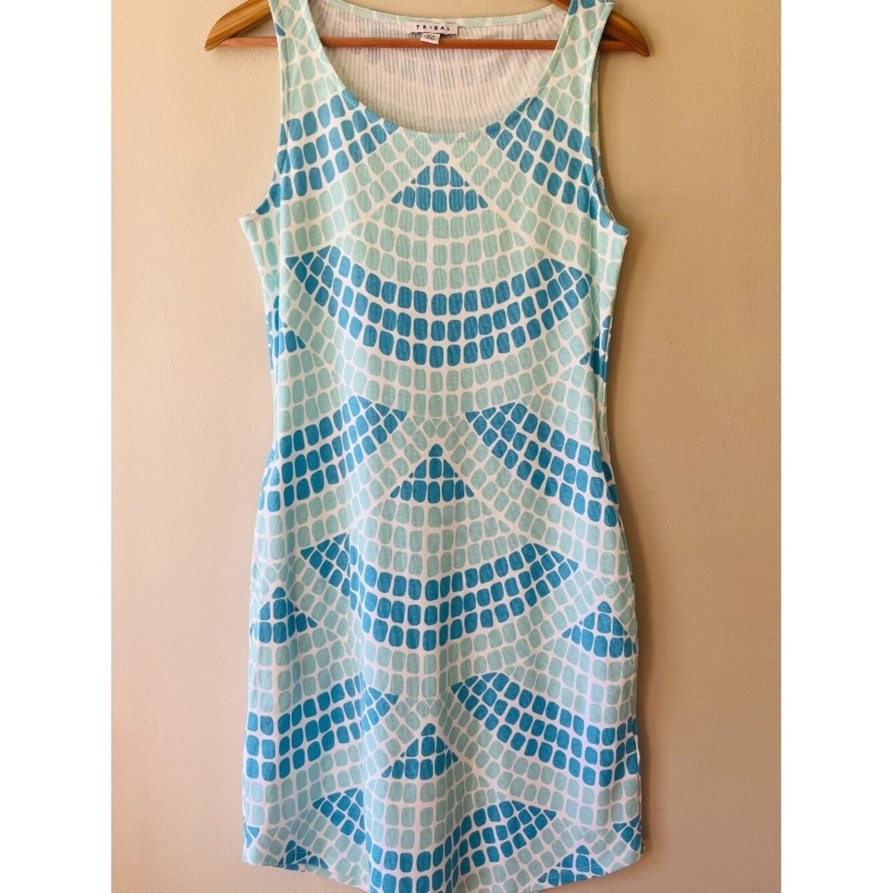 Tribal Sz M Sleeveless Shift Midi Tank Dress Pullover with Pockets